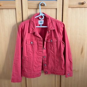 Old Navy Coral Jean Jacket, size Large.